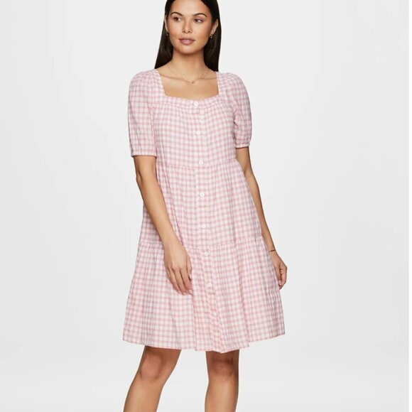 beachlunchlounge Dresses & Skirts - Beach Lunch Lounge Marcela gingham dress in Dusty Pink